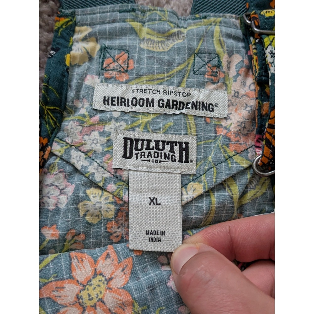 Duluth Women Heirloom Gardening Overall Dress Size XL Midnight Green Monarch NWT - Picture 4 of 8